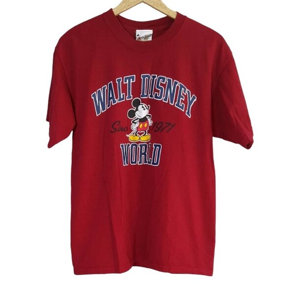 Walt Disney World Mickey Mouse T Shirt Red Large Short Sleeve Since 1971 VTG - Picture 1 of 6